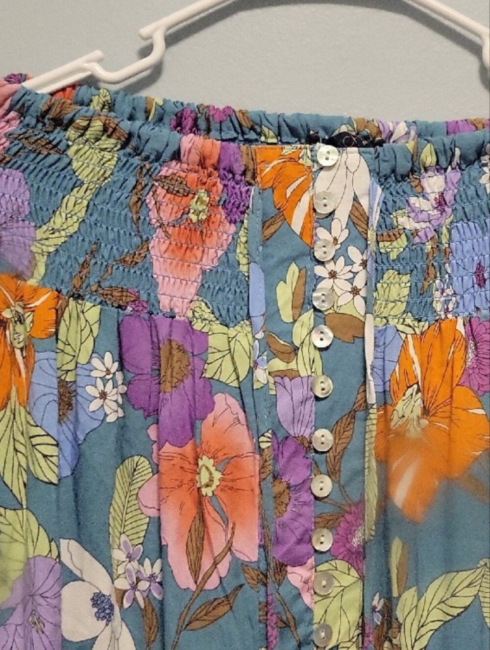 RACHEL Rachel Roy Teal Floral High-Low Skirt - Picture 2 of 5